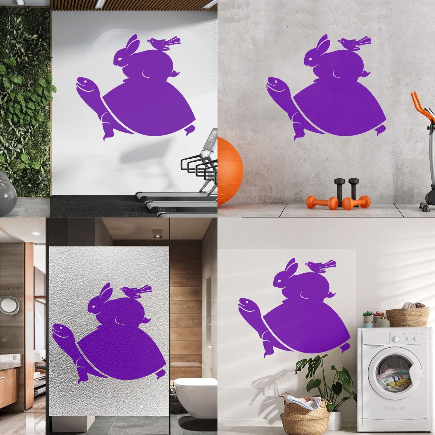 Vinyl Art Sticker Turtle Rabbit Bird Animals Multiple Size Options