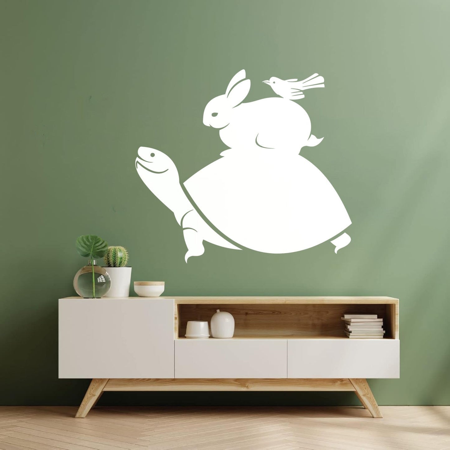 Vinyl Art Sticker Turtle Rabbit Bird Animals Multiple Size Options