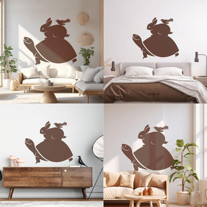 Vinyl Art Sticker Turtle Rabbit Bird Animals Multiple Size Options