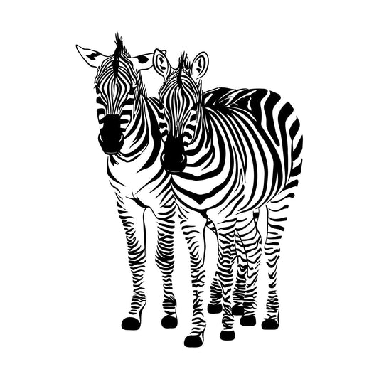 Wall Decals Pvc Two Zebras African Animals Zoo Wild Personalized Customization