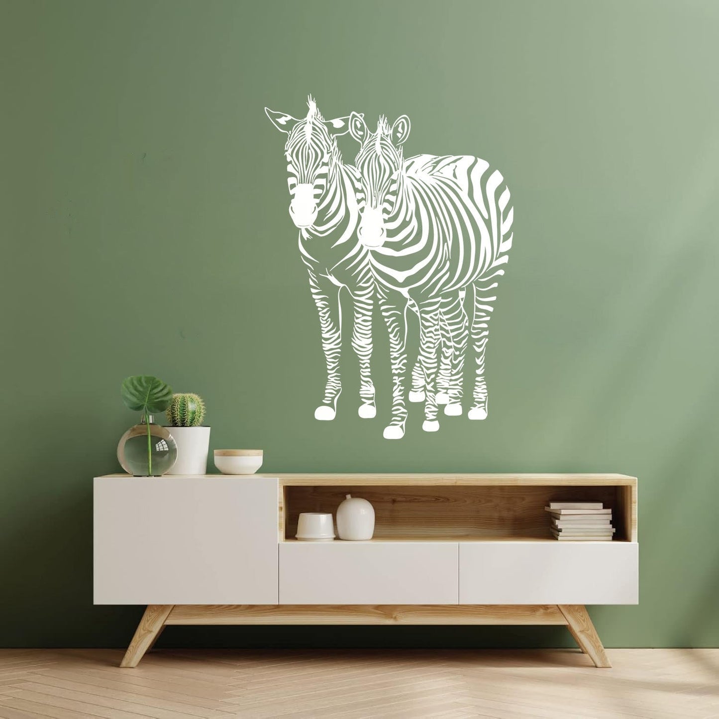 Wall Decals Pvc Two Zebras African Animals Zoo Wild Personalized Customization
