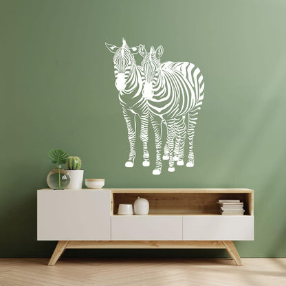 Wall Decals Pvc Two Zebras African Animals Zoo Wild Personalized Customization