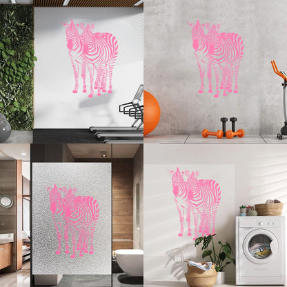 Wall Decals Pvc Two Zebras African Animals Zoo Wild Personalized Customization