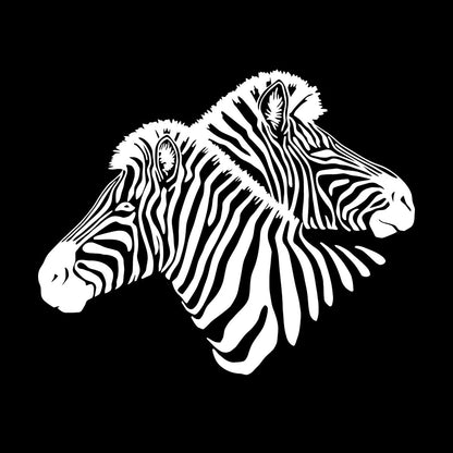 Lettering Stickers Two Zebras Head Zoo Wild Animals Can Modify And Add Information