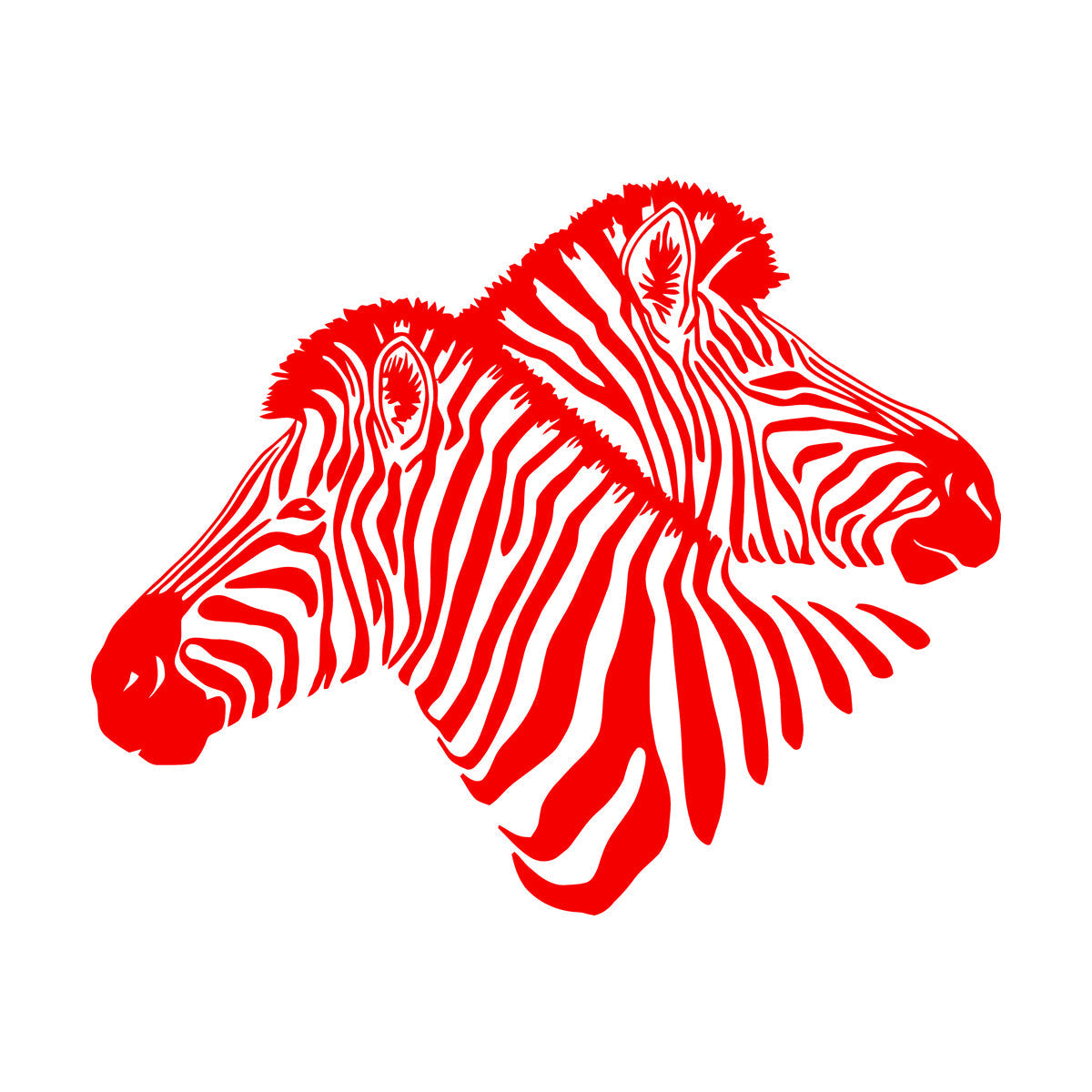 Lettering Stickers Two Zebras Head Zoo Wild Animals Can Modify And Add Information