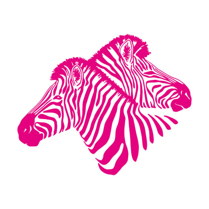Lettering Stickers Two Zebras Head Zoo Wild Animals Can Modify And Add Information