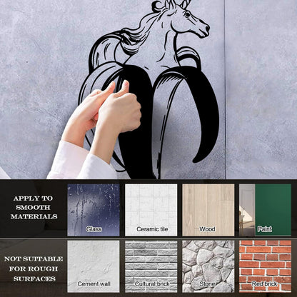 Vinyl Wall Stickers Unicorn Fairytale Fictional Animal Banana Wall Beautification