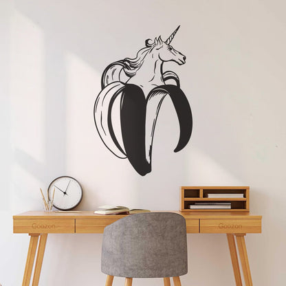Vinyl Wall Stickers Unicorn Fairytale Fictional Animal Banana Wall Beautification