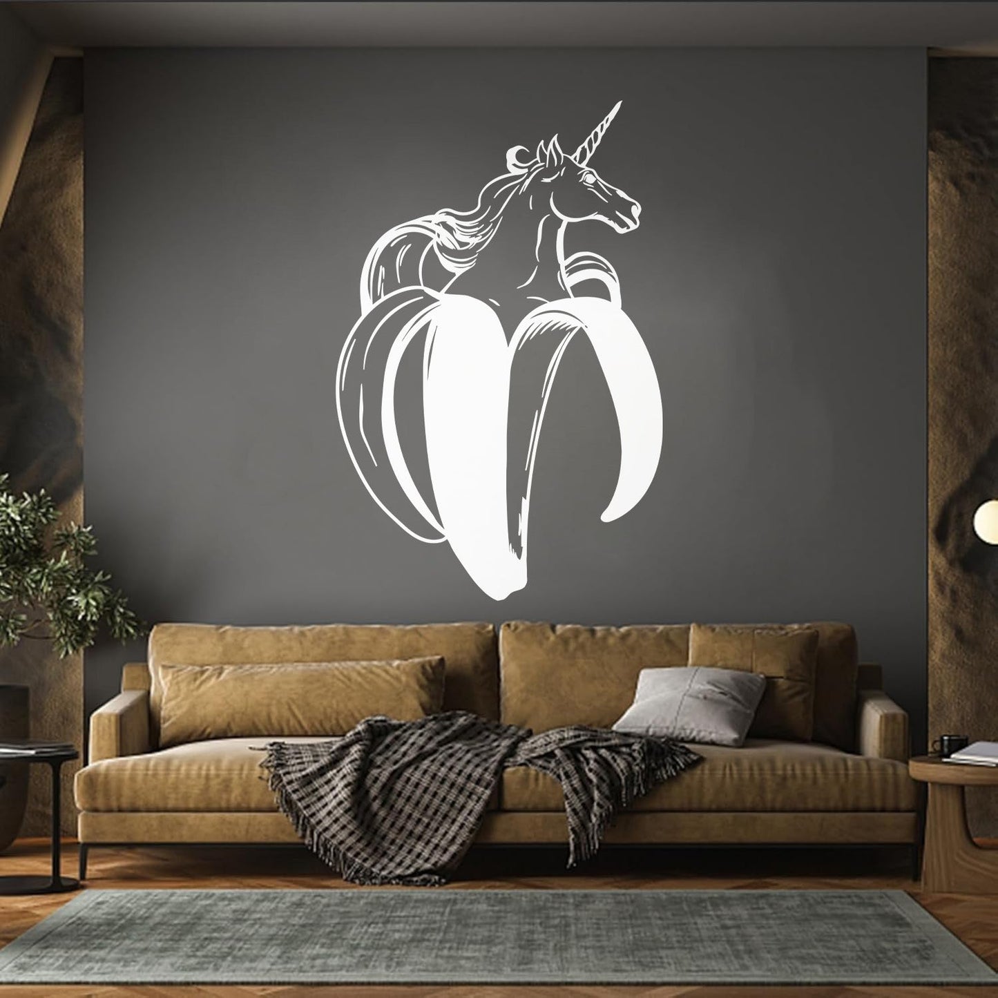 Vinyl Wall Stickers Unicorn Fairytale Fictional Animal Banana Wall Beautification