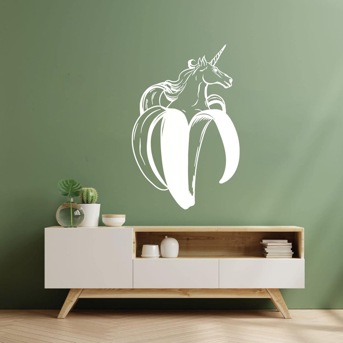 Vinyl Wall Stickers Unicorn Fairytale Fictional Animal Banana Wall Beautification