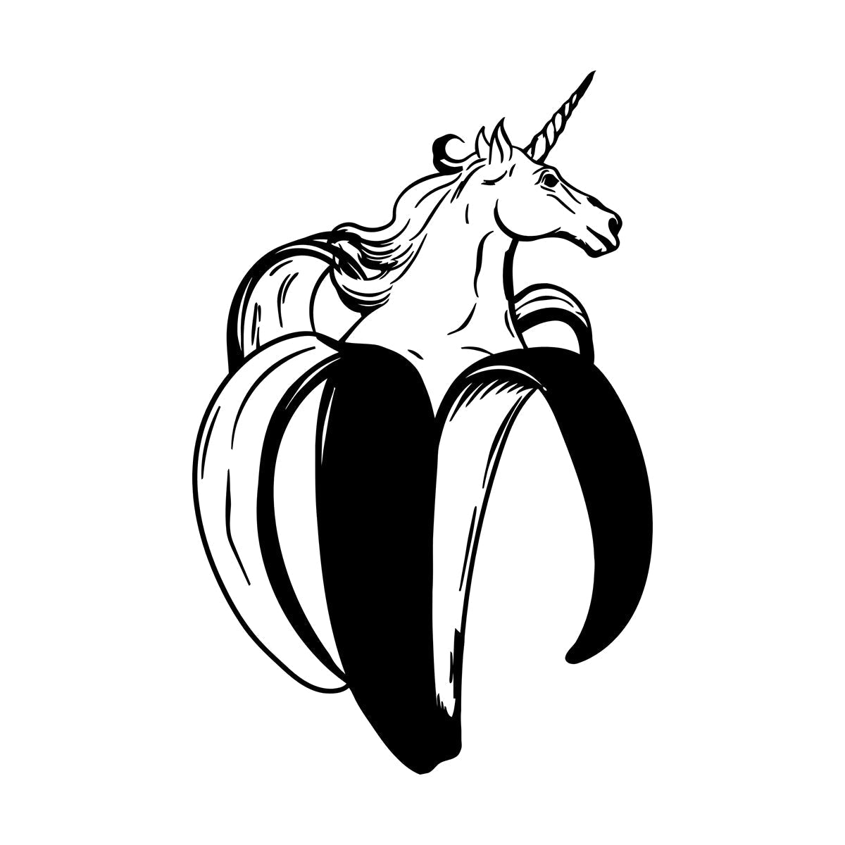 Vinyl Wall Stickers Unicorn Fairytale Fictional Animal Banana Wall Beautification