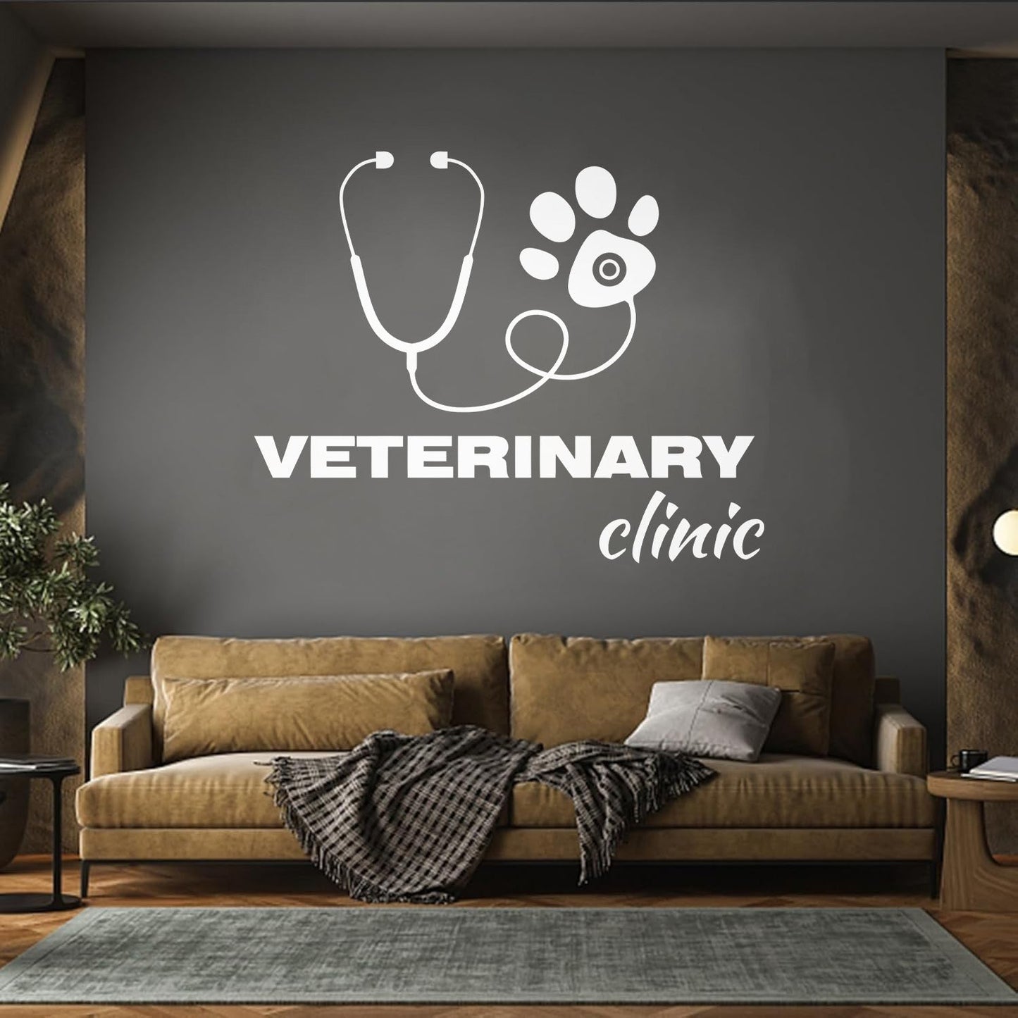 Fine Carving Stickers Veterinary Clinic House Animals Pet Care Self Adhesive