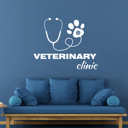 Fine Carving Stickers Veterinary Clinic House Animals Pet Care Self Adhesive