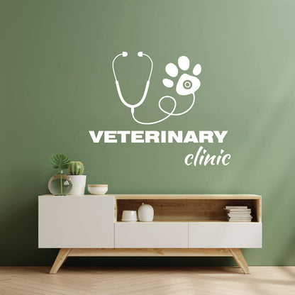 Fine Carving Stickers Veterinary Clinic House Animals Pet Care Self Adhesive