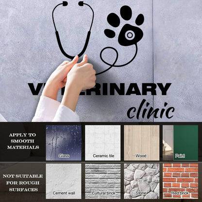 Fine Carving Stickers Veterinary Clinic House Animals Pet Care Self Adhesive