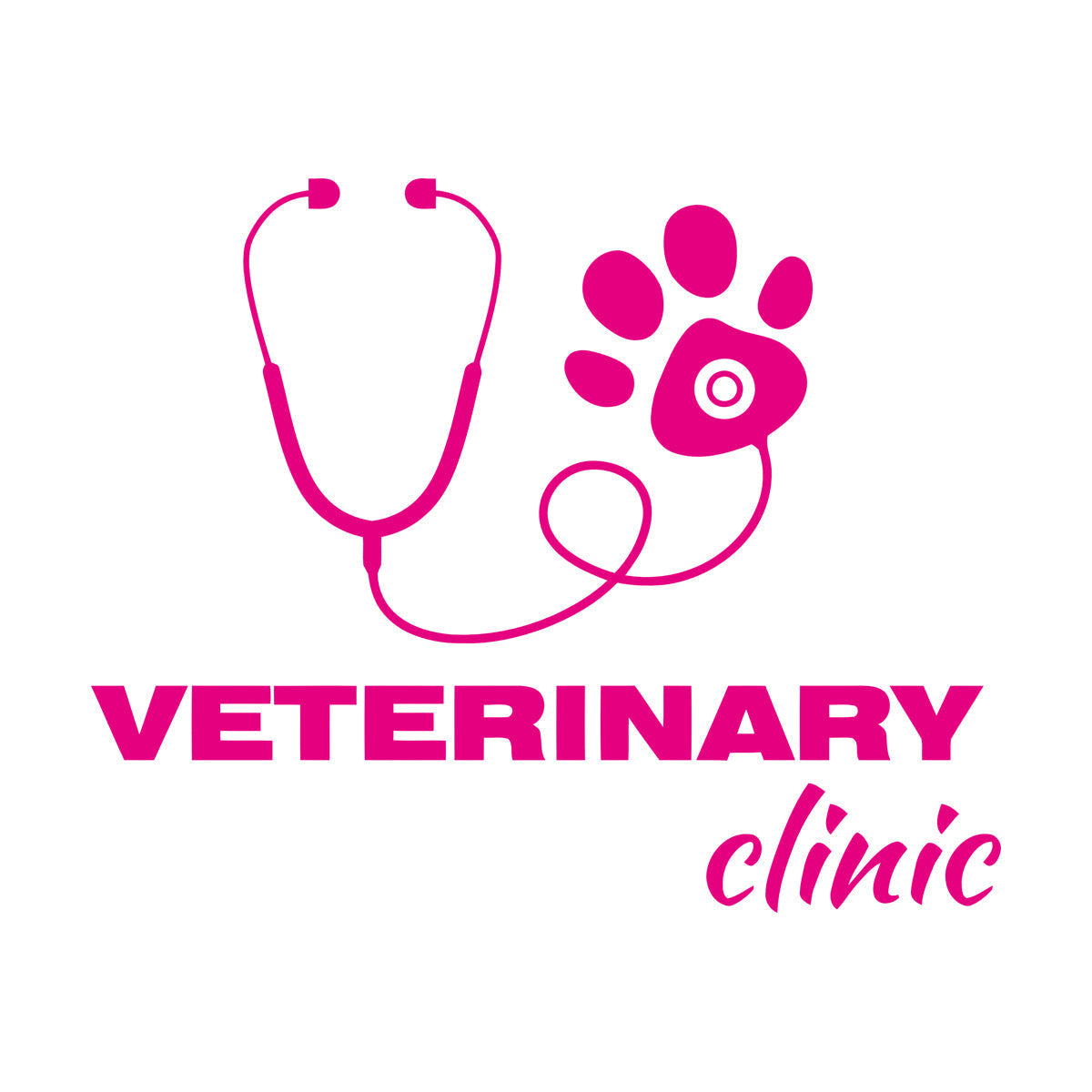 Fine Carving Stickers Veterinary Clinic House Animals Pet Care Self Adhesive