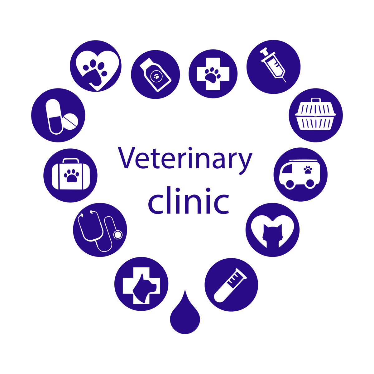 Fine Carving Decals Veterinary Clinic Logo Word Love Pets Animal Silhouette Multi Color Selection