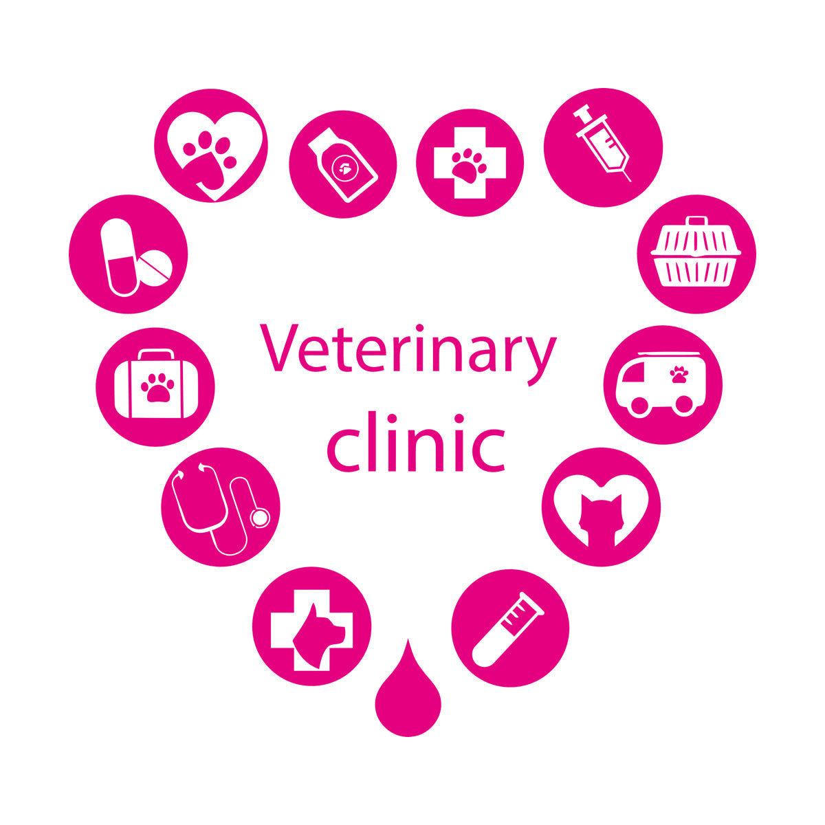 Fine Carving Decals Veterinary Clinic Logo Word Love Pets Animal Silhouette Multi Color Selection