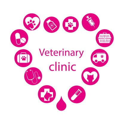 Fine Carving Decals Veterinary Clinic Logo Word Love Pets Animal Silhouette Multi Color Selection