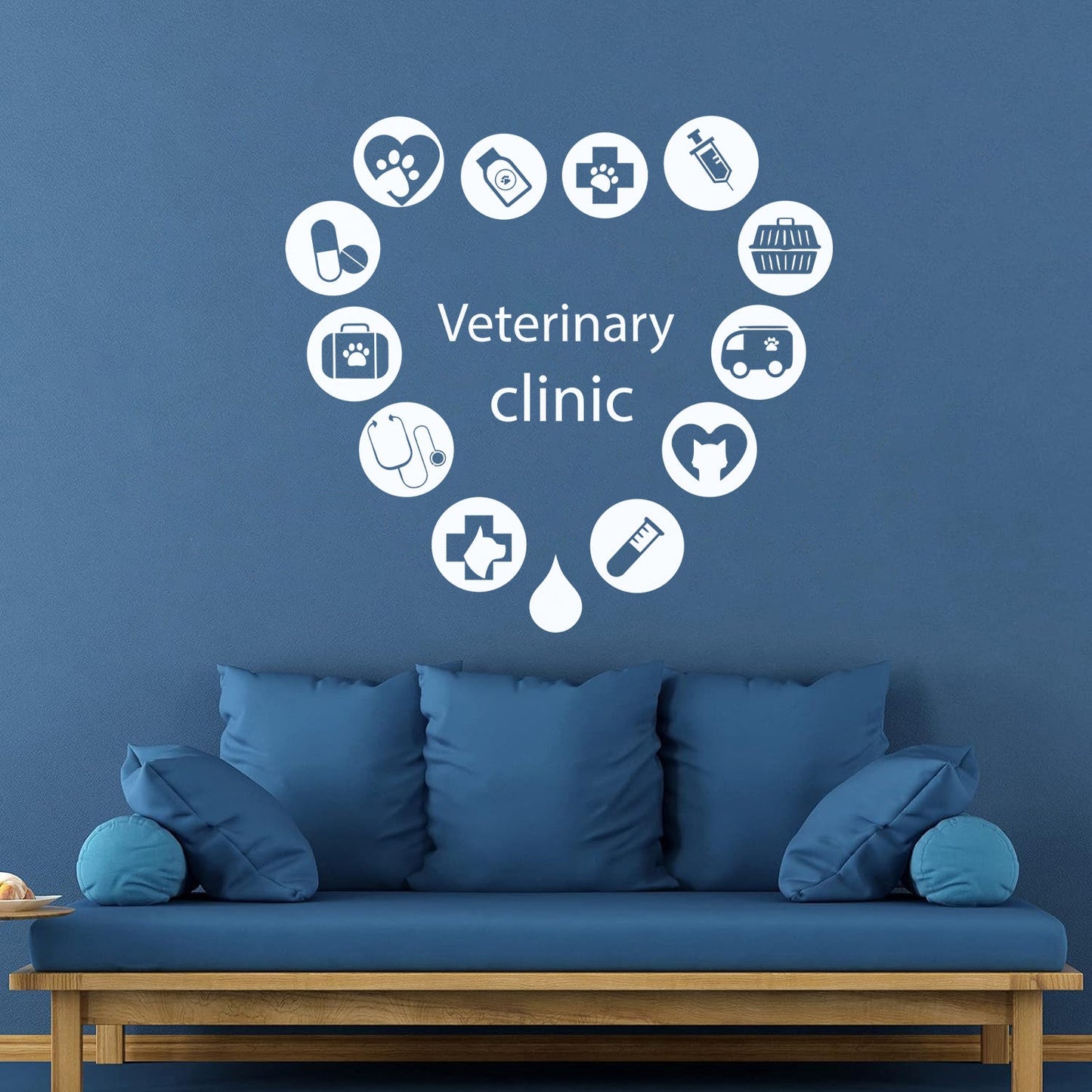 Fine Carving Decals Veterinary Clinic Logo Word Love Pets Animal Silhouette Multi Color Selection