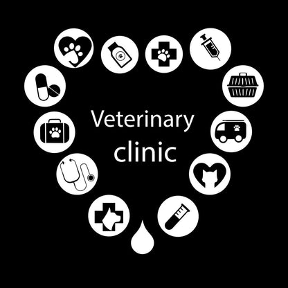 Fine Carving Decals Veterinary Clinic Logo Word Love Pets Animal Silhouette Multi Color Selection