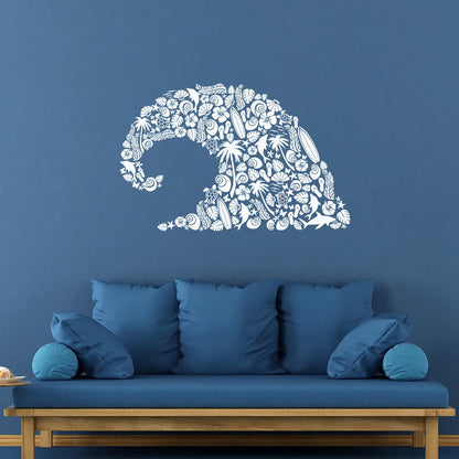 Wave Marine Animals Dolphin Beach Vinyl Wall Stickers Personalized Customization