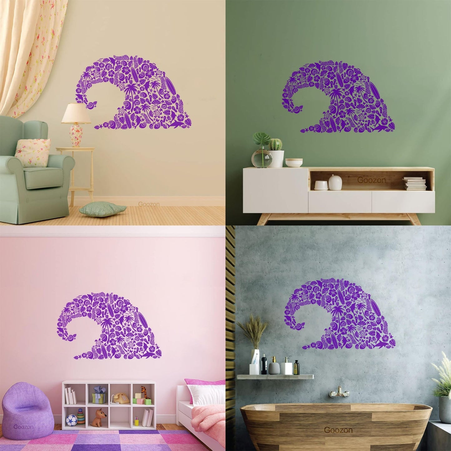 Wave Marine Animals Dolphin Beach Vinyl Wall Stickers Personalized Customization