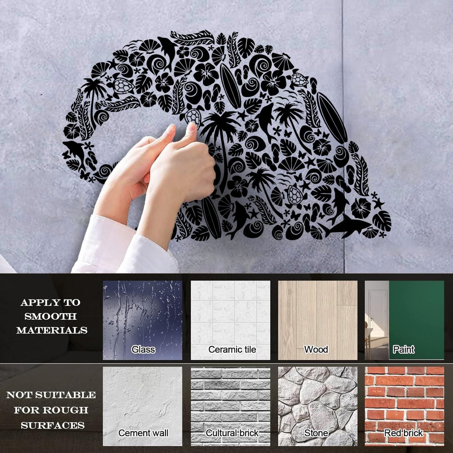 Wave Marine Animals Dolphin Beach Vinyl Wall Stickers Personalized Customization