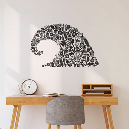Wave Marine Animals Dolphin Beach Vinyl Wall Stickers Personalized Customization