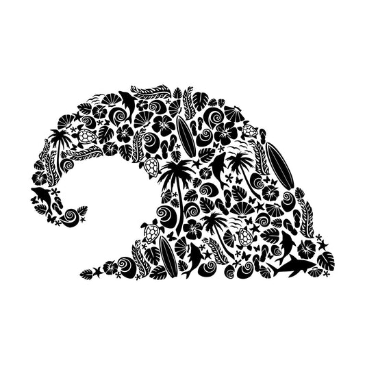 Wave Marine Animals Dolphin Beach Vinyl Wall Stickers Personalized Customization