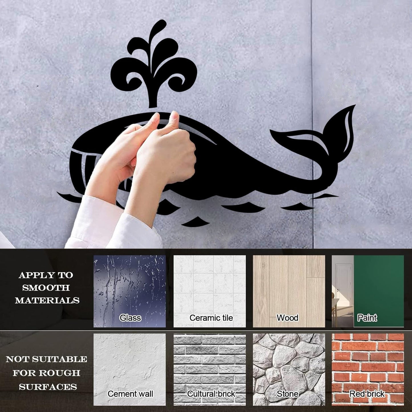 Vinyl Wall Decals Whale Marine Animal Ocean Kids Art Decoration