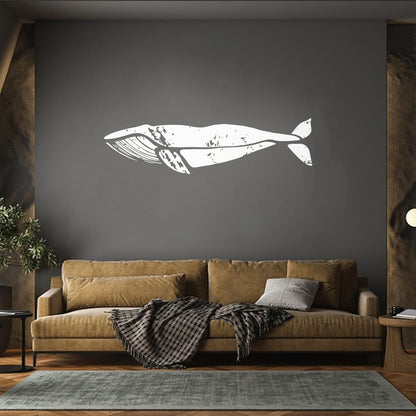 Engraving Decals Whale Marine Animal Ocean Style Wall Beautification
