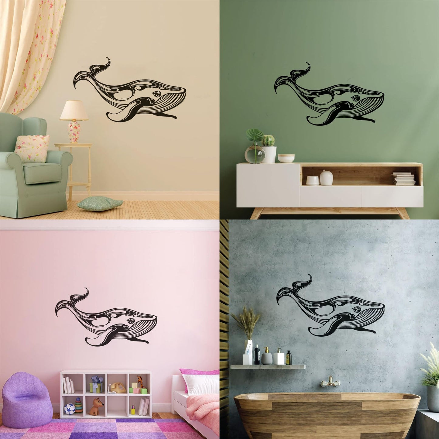 Whale Marine Animals Ocean Mural And Wall Vinyl Decal Car Body Decoration