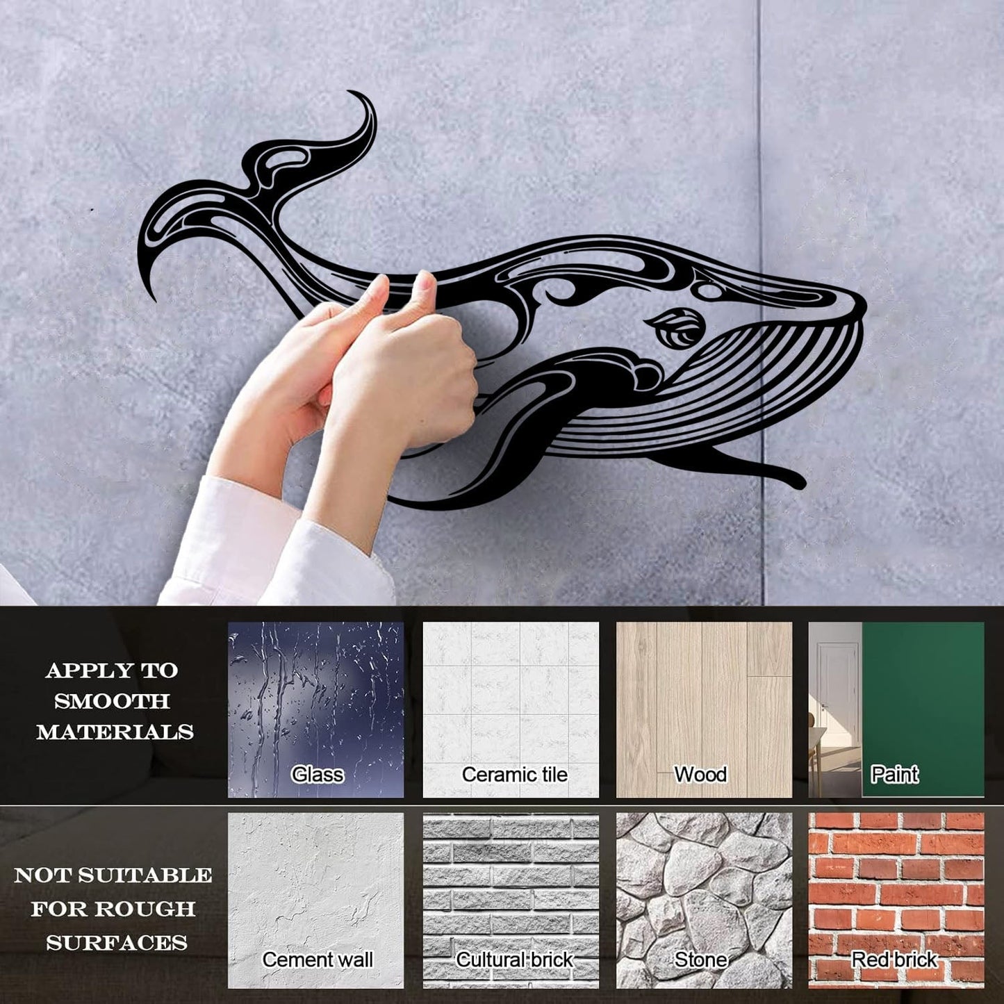 Whale Marine Animals Ocean Mural And Wall Vinyl Decal Car Body Decoration