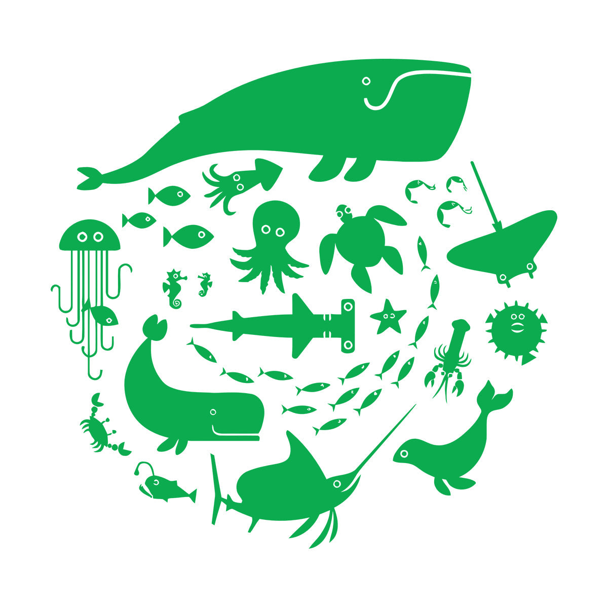 Fine Carving Stickers Whale Octopus Fish Marine Animals Bathroom Store Decoration