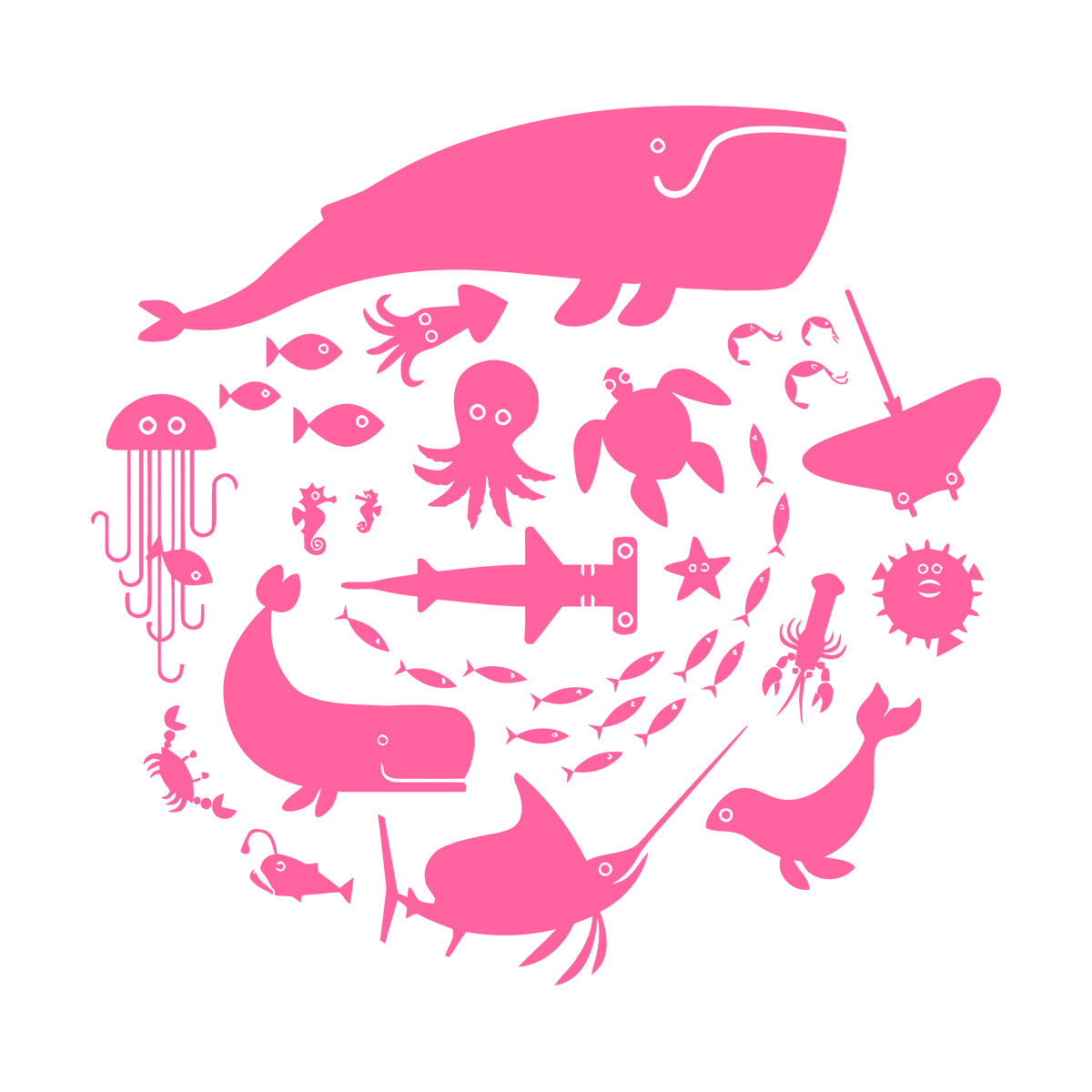 Fine Carving Stickers Whale Octopus Fish Marine Animals Bathroom Store Decoration