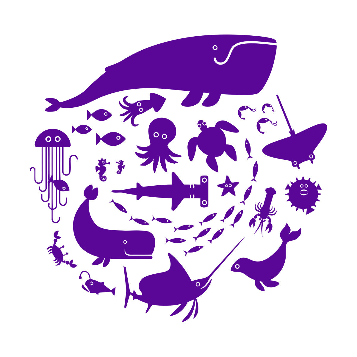 Fine Carving Stickers Whale Octopus Fish Marine Animals Bathroom Store Decoration