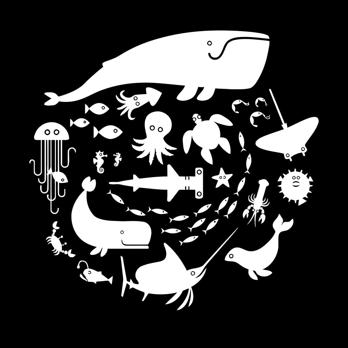 Fine Carving Stickers Whale Octopus Fish Marine Animals Bathroom Store Decoration