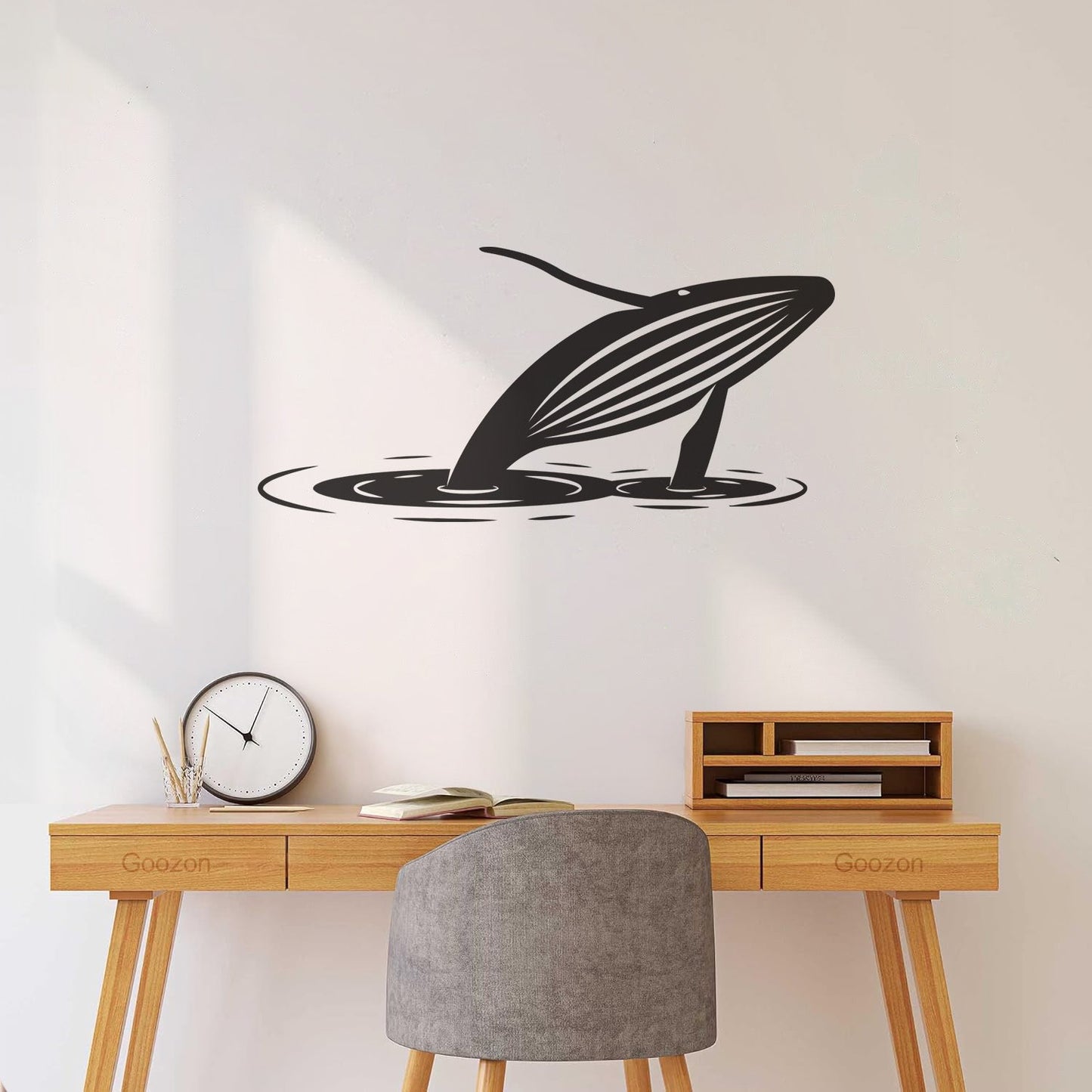 Fine Carving Decals Whale Water Ocean Animal Ation Removable Without Leaving Glue