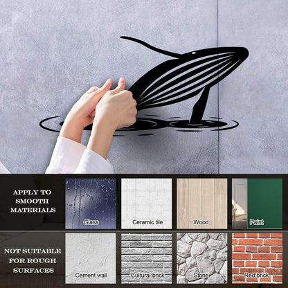 Fine Carving Decals Whale Water Ocean Animal Ation Removable Without Leaving Glue