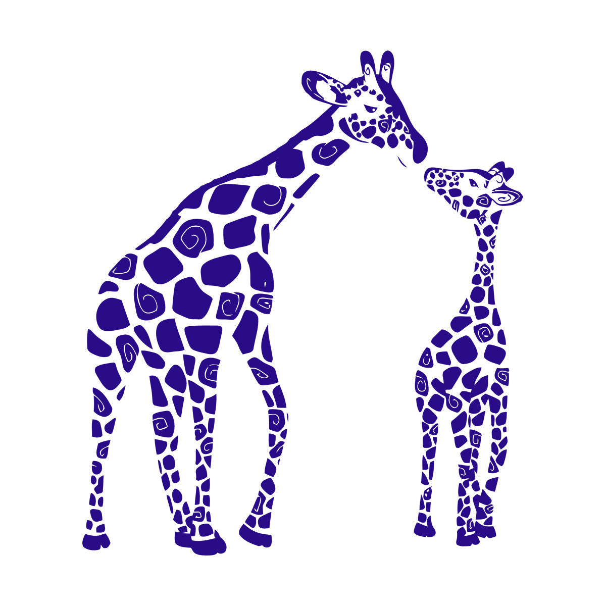 Fine Carving Stickers Wild Animals Silhouette Giraffe Her Baby Zoo Car Body Decoration