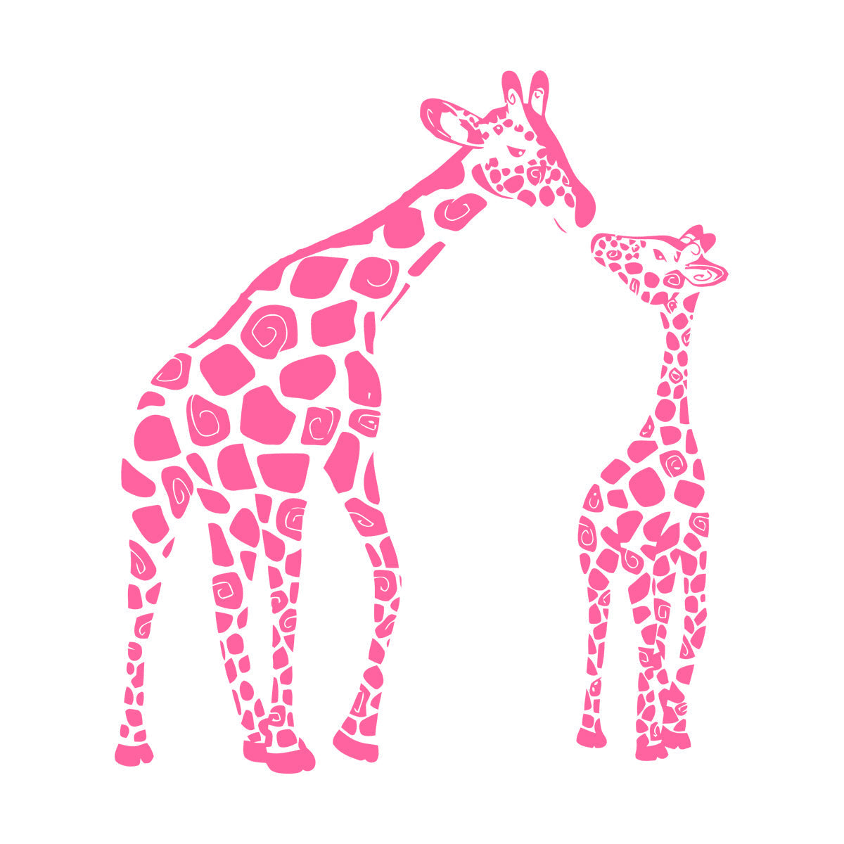 Fine Carving Stickers Wild Animals Silhouette Giraffe Her Baby Zoo Car Body Decoration