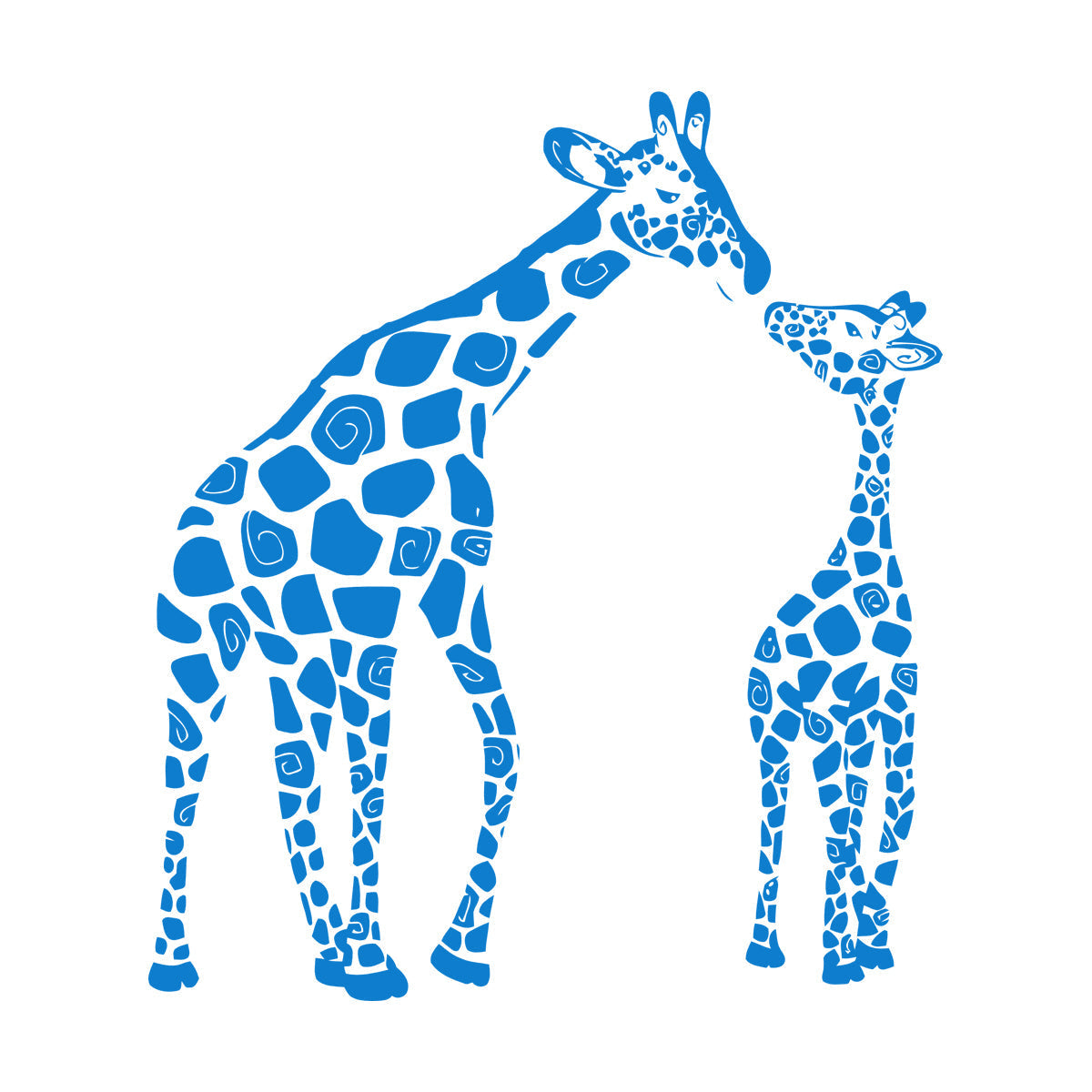 Fine Carving Stickers Wild Animals Silhouette Giraffe Her Baby Zoo Car Body Decoration