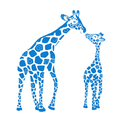 Fine Carving Stickers Wild Animals Silhouette Giraffe Her Baby Zoo Car Body Decoration