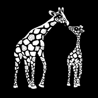 Fine Carving Stickers Wild Animals Silhouette Giraffe Her Baby Zoo Car Body Decoration