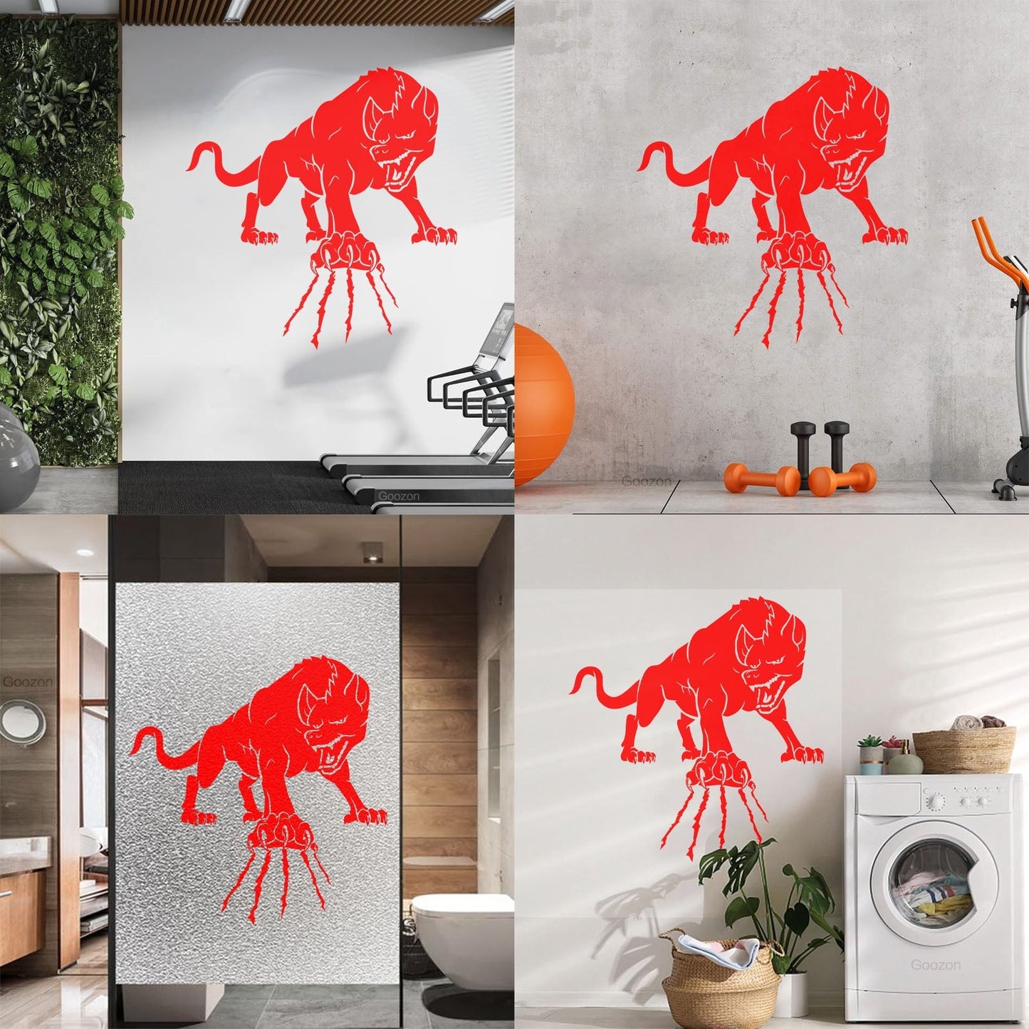 Wall Decals Paster Paper Wild Forest Animal Angry Wolf Claws Beast Multi Color Selection