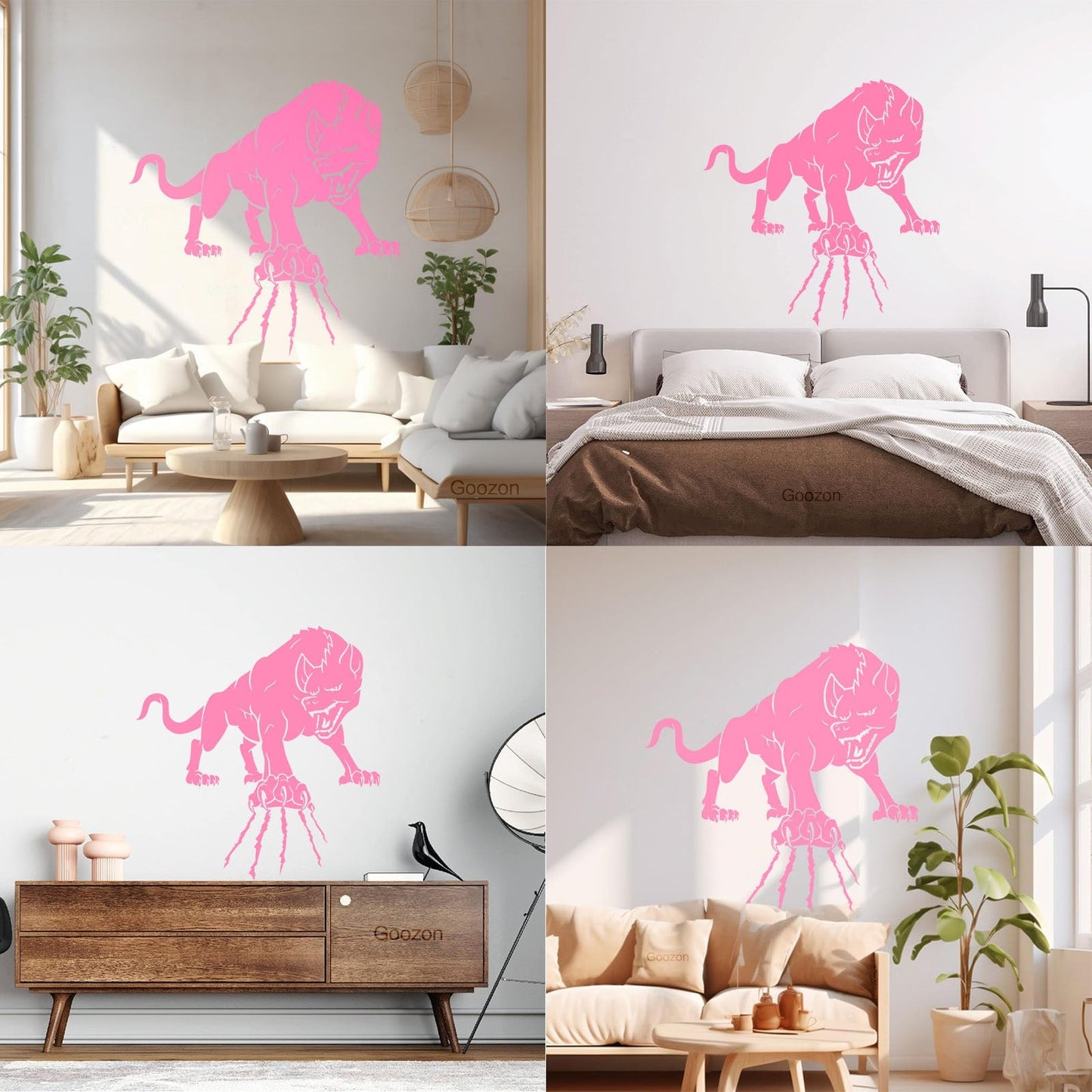 Wall Decals Paster Paper Wild Forest Animal Angry Wolf Claws Beast Multi Color Selection