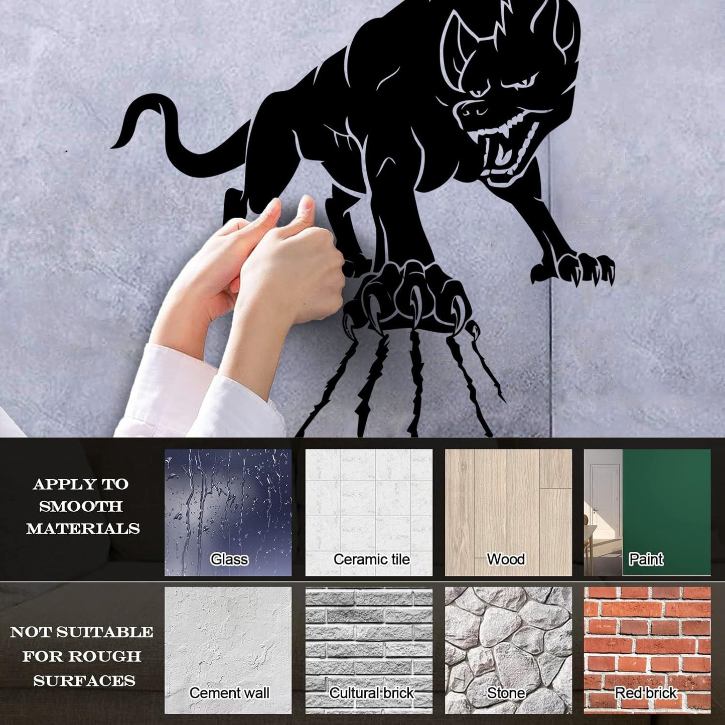Wall Decals Paster Paper Wild Forest Animal Angry Wolf Claws Beast Multi Color Selection