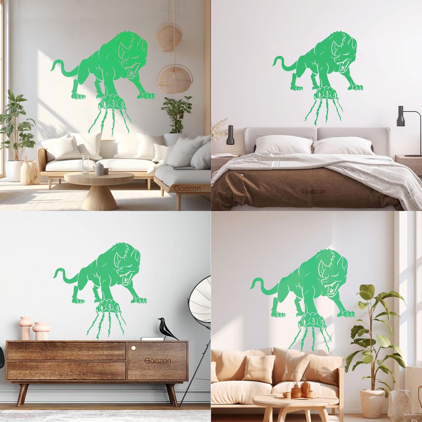 Wall Decals Paster Paper Wild Forest Animal Angry Wolf Claws Beast Multi Color Selection
