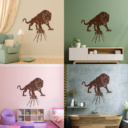 Wall Decals Paster Paper Wild Forest Animal Angry Wolf Claws Beast Multi Color Selection